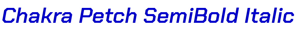 Chakra Petch SemiBold Italic font